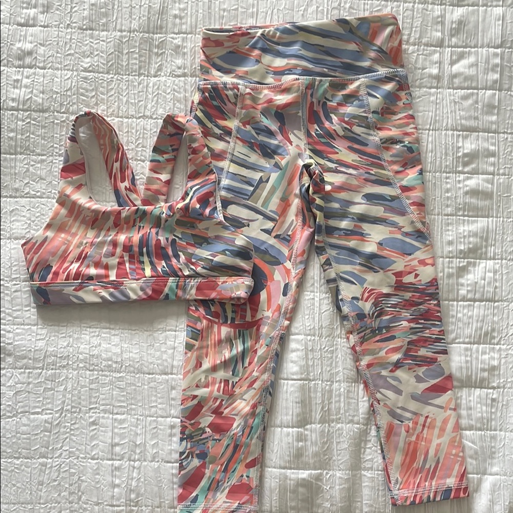 XS-S Old Navy multi-colour Matching Leggings workout Set